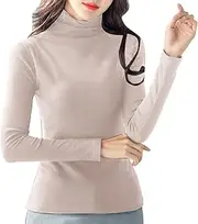 [Generic] Long Shirts for Men Thermal Spring and Autumn High Neck Bottoming Womens Long Sleeve Casual Loose T Shirt Dress Womens Cotton Long Sleeve T Shirt Thermal Tops for Men