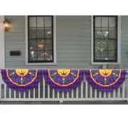 Mardi Gras Garland Fabric Bunting 11 Ft Party Decoration