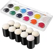 NUOBESTY 10-Piece Watercolor Box Set with Finger Sponges Daubers Ink Blending Tool DIY Crafts Sponges Perfect for Boys and Girls