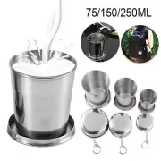 Portable Outdoor Travel Folding Collapsible Cup Telescopic Mug Stainless Steel