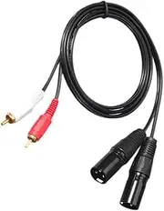 MERRYHAPY 2 XLR Male Adapter Cable Dual to XLR Male Audio Cord for DVD Vcd Tv Radio Durable Coated Shielded for High Sound Quality Wear Resistant Long Life