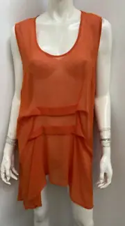 NWT ~ ts TAKING SHAPE [sz 16] orange chiffon pleat hem top
