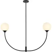 Living District LD816D42BK Nyomi 2 Light 42 inch Black Chandelier Ceiling Light