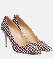 [Manolo Blahnik] Manolo Blahnik BB 90 houndstooth pumps AU 10 white