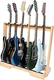 Gator Frameworks Wood Multi Guitar Rack for Up to 6 Guitars; Maple (GFW-GTR-WD6RK-MPL)