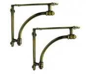 NACH 2 Pcs Slim Halfround Shelf Bracket, 9.6 inch, Antique Gold AD-90-064 AG