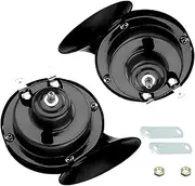JawGrew Pack-2 Motorcycle Snail Air Horn, 12V 300DB Stereo Super Loud Safety Warning Horn, Metal + ABS Waterproof and Durable Modified Horn Accessories, Universal for Cars and Motorcycles (Black)