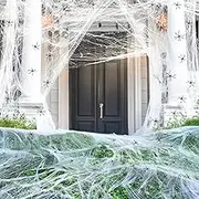 1000 sqft Spider Webs Halloween Decorations Bonus with 77 Fake Spiders, Super Stretch Cobwebs for Halloween Indoor and Outdoor Party Supplies