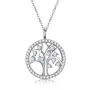 Tree of Life Necklace in Sterling Silver and Cubic Zirconia