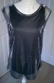 Next, Size 8, Silver Metallic Top