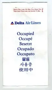 Delta Airlines Unused Motion Discomfort / Barf Bag / Occupied 5 Languages