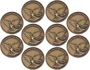 The Lord is My Peace, Bulk Pack of 10, Dove and Olive Branch Pocket Token of Serenity, Christian Challenge Coins, My Peace I Give to You, Antique Gold Plated John 14:27 Religious Gift