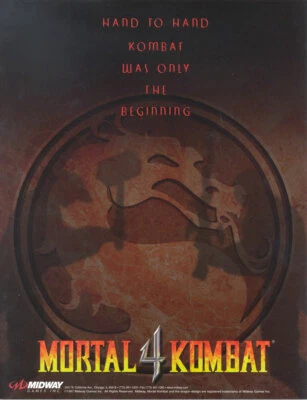Mortal Kombat 4 Arcade FLYER Original 1997 NOS Video Game Art Sheet MK4 Vintage