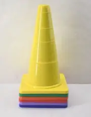 Sportime 21-1/2" x 12" Medium Weight Square Base Cone 6-Piece Colorful Set