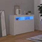 Modern Style Sideboard With LED Lights White Storage Cabinet Cupboard Organizer