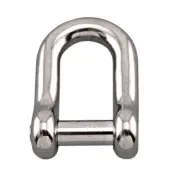 STAINLESS STRAIGHT D SHACKLE WITH NO SNAG PIN 1" 316 SS