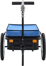 Bike Trailer Bike Cargo Trailer, Foldable Stand 155x60x83cm Waterproof Blue Hand Wagon Weather Resistance with Removable Nylon Cover for Local Commutes