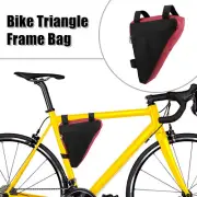 Bicycle Triangle Frame Bag Front Cycling Storage Bag for Mountain Bikes Red