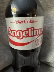 Share a Coke with Angelina 2025 Personalized Gift Coca~Cola Bottle 20oz Diet