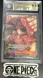 BGS 9.5 One Piece ST01-012 SR Monkey.D.Luffy 1st Anniversary Special - English