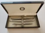 Bill Blass pen & pencil set, trio, satin chrome, new in box
