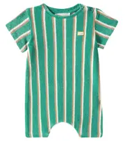 [Louise Misha] Louise Misha Baby Bogoma striped cotton terry playsuit M 6 green