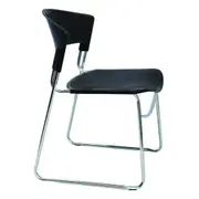 RAPIDLINE ZOLA STACKABLE MEETING CHAIR Chrome Sled Base Black Polypropylene Seat and Back