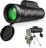 Telescope Monocular Monocular 40X60 Bak4 High Power Waterproof Low Light, Clear Night Vision with Adjustable Tripod for Mobile Phone Bird Watching Hiking Camping Travelling Little Surprise