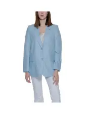 Vero Moda Light Blue Pinstripe Blazer Women Suits & Blazers