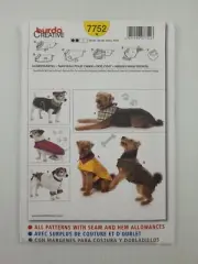 Burda Sewing Pattern 7752 Dog Coat 6 styles Pattern Size S-L NEW