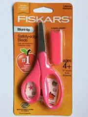 Fiskars Blunt Tip Safety Edge Blade Scissors Includes Sheath & Stickers - PINK