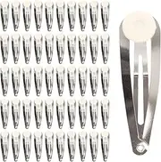 Yoosit 50 Pack 5cm 2 Inch Small Silver Flat Round Glue Pad Snap Hair Clips for Crafting Blank Plain Hair Barrettes Base Hair Pins Arts and Crafts DIY Ornaments Hair Jewelry Making Hair Accessories