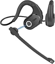 Friencity Bluetooth Headset w/Magnetic Boom Microphone for Phone Calling, Light-Comfort Open Ear Wireless Headphone w/DSP Noise Canceling Mic for PC Laptop Office Meeting Running Cycling, 12H