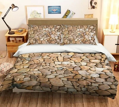 3D Stone Road ZHUA286 Bed Pillowcases Quilt Duvet Cover Set Queen King Amy