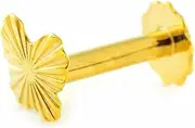 [Monde Petit] Mondepe 2924 9ct Yellow Gold Carved Stud with Gift Box, Guarantee Certificate, Regular, Yellow Gold, No Stone, Normal, Yellow Gold, no stone