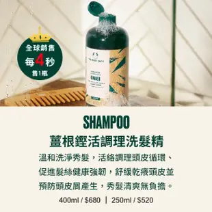 【THE BODY SHOP 美體小舖】薑根抗屑深層潔淨組(薑根洗髮精250ML+頭皮去角質洗髮霜240ML+頭皮調理精華50ML)