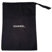 Chanel Black with White Cotton Ribbon Tie Top Dust Cover Bag 10 x 13.5”