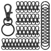 120pcs Swivel Clasps Set, 60pcs Swivel Snap Hook with 60pcs Key Rings, Key Ch...