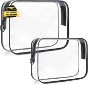 TSA Approved Toiletry Bag,2 Pack Clear Toiletry Bag, Quart Size Travel Essential