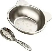 Stainless Steel Child Bowl - 450ml Fun Animal Children's Rice Bowls,Cartoon Animal Design Stainless Steel Plates, Feeding Serving Camping Plates, Metal Plates for Kids