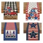 Memorials Day Table Runner Redness Blue White Strips Star Dining Table