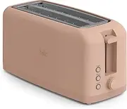 bella 4 Slice Slim Toaster, Fits-anywhereTM Kitchenware, 6 Setting Shade Control with Reheat & Cancel Buttons, Removable Crumb Tray, 10” Long Slot, Anti Jam & Auto Shutoff, 900 Watt, Blossom
