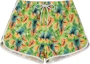 [Lansbojun] Women Board Shorts Print Swim Shorts Quick Dry Swim Trunks with Mesh Lining and Pockets