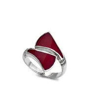Samuel B. Silver Coral Bypass Ring