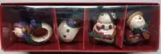 NIP~St Nicholas Square "Snowmen" Napkin Rings With Box Set of 4 Different Styles