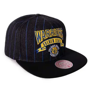 【Mitchell & Ness】NBA Dem Stripes Snapback HWC 經典平帽沿 勇士(Snapback 經典平帽沿 棒球帽)