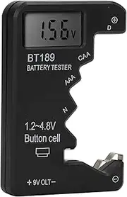 Battery Tester, High Accuracy LCD Display, Durable, Portable, Compatible with C AA AAA DN 6F22 Batteries