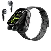 2-in-1 Smart Watch with Earphones Bluetooth GPS (Black)