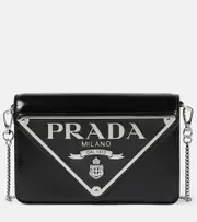 [Prada] Prada Mini leather crossbody bag One Size black