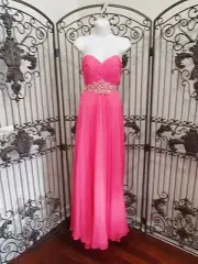 1157 CLARISSE 2108 SZ 1/2 FLAMINGO $218 PAGEANT FORMAL GOWN DRESS